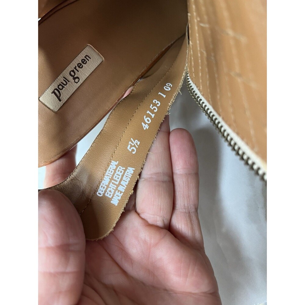 PAUL GREEN Cayanne Peep Toe Sandal Heels BOOTIE Leather Brown Sz Uk 5.5 Us 8 - Picture 7 of 8